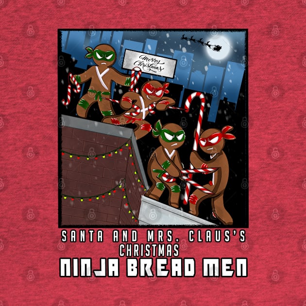 Christmas Ninjabread men fun comic book inspired design by JustJoshDesigns